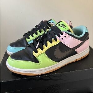 Nike Kids Black, Green, Pink, and Blue Sneakers